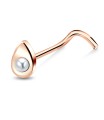 Pear Pearl Silver Curved Nose Stud NSKB-202p 